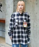 【DICKIES/ディッキーズ】ピーチ起毛 ツイルワークシャツ チェック オーバーサイズ