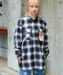 【DICKIES/ディッキーズ】ピーチ起毛 ツイルワークシャツ チェック オーバーサイズ