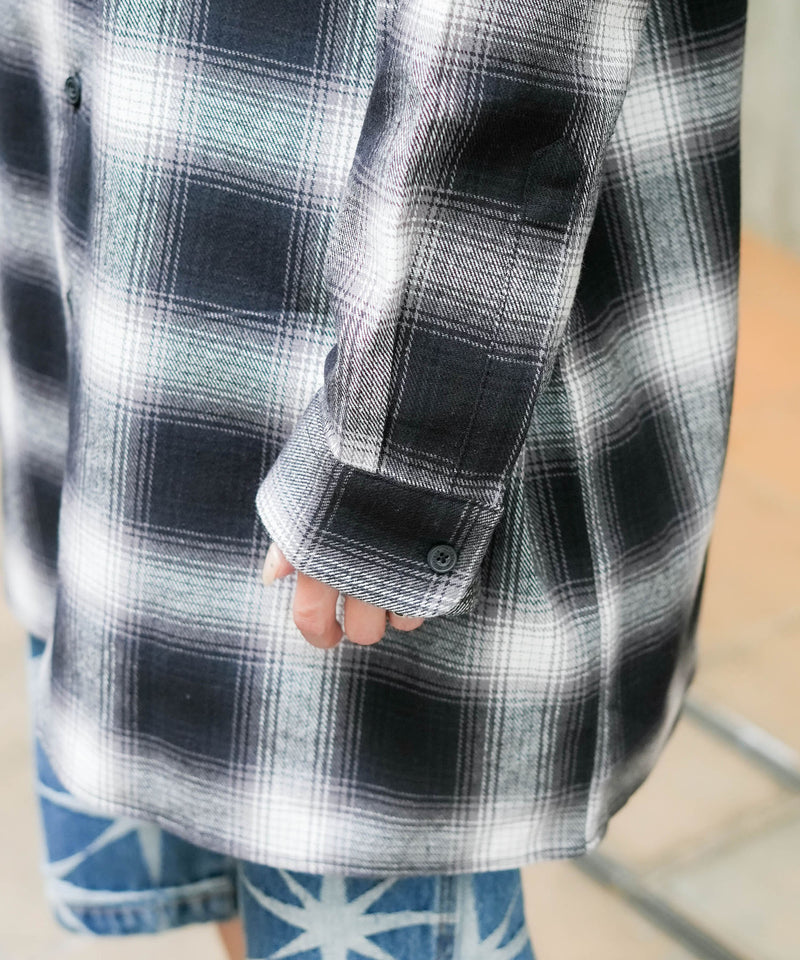 【DICKIES/ディッキーズ】ピーチ起毛 ツイルワークシャツ チェック オーバーサイズ