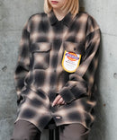 【DICKIES/ディッキーズ】ピーチ起毛 ツイルワークシャツ チェック オーバーサイズ