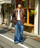 【BEVERLY HILLS POLO CLUB/ビバリーヒルズポロクラブ】オーバーサイズ ヴィンテージデザイン ショート丈 A-2 フェイクレザージャケット/合皮ブルゾン/レディース メンズ