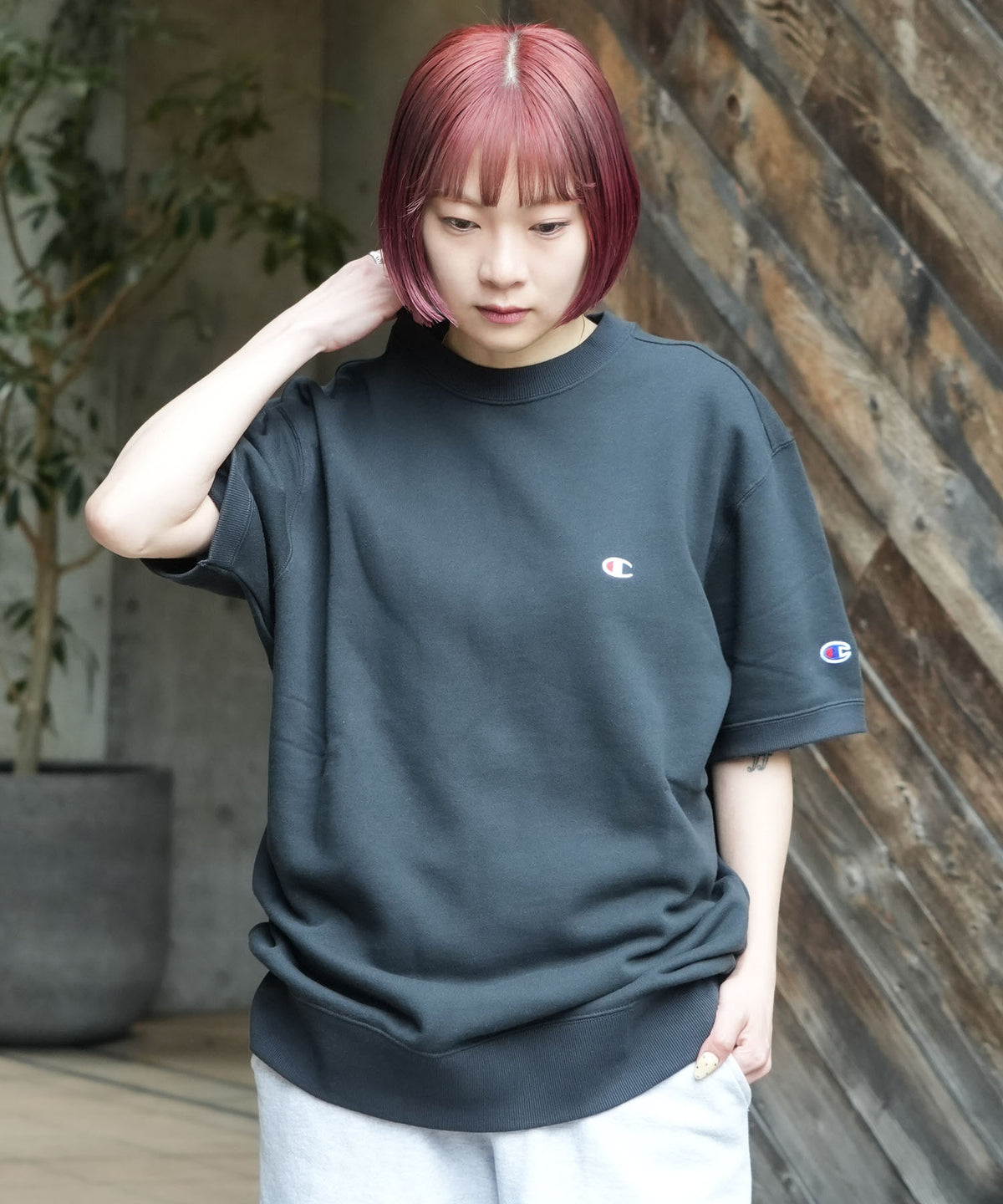 Cちゃん CHAMPION/チャンピオン】半袖 裏毛スウェットシャツ USAコットン