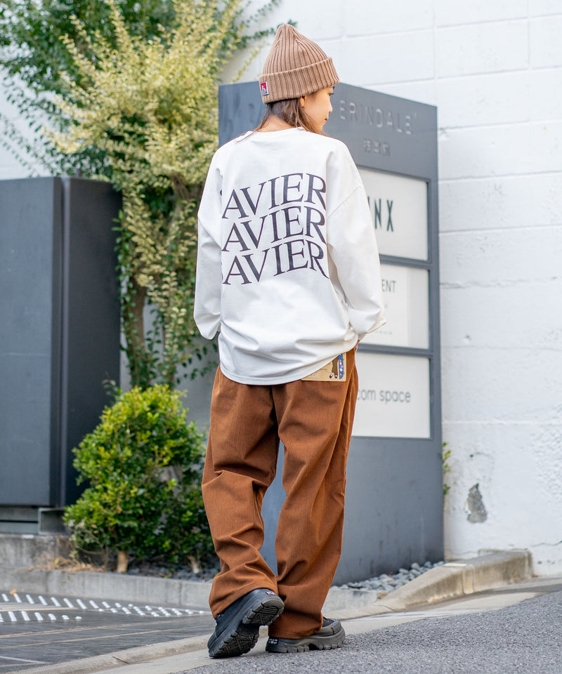 【SAVIER/サビアー】オーバーサイズ ロングTシャツ バックプリント ウェーブプリント