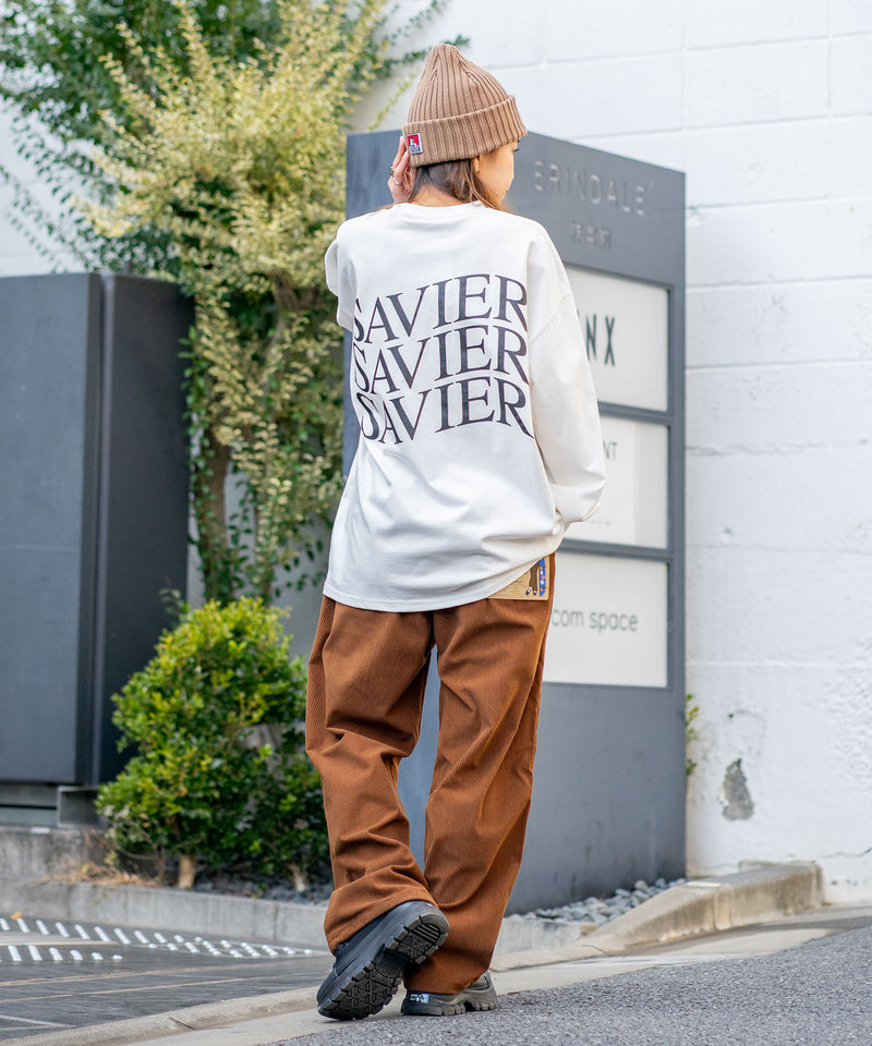 【SAVIER/サビアー】オーバーサイズ ロングTシャツ バックプリント ウェーブプリント