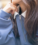 【UNIIT × RED CAP GIRL】 ワンポイント 襟配色 ダンボール ハーフジップ ポロ