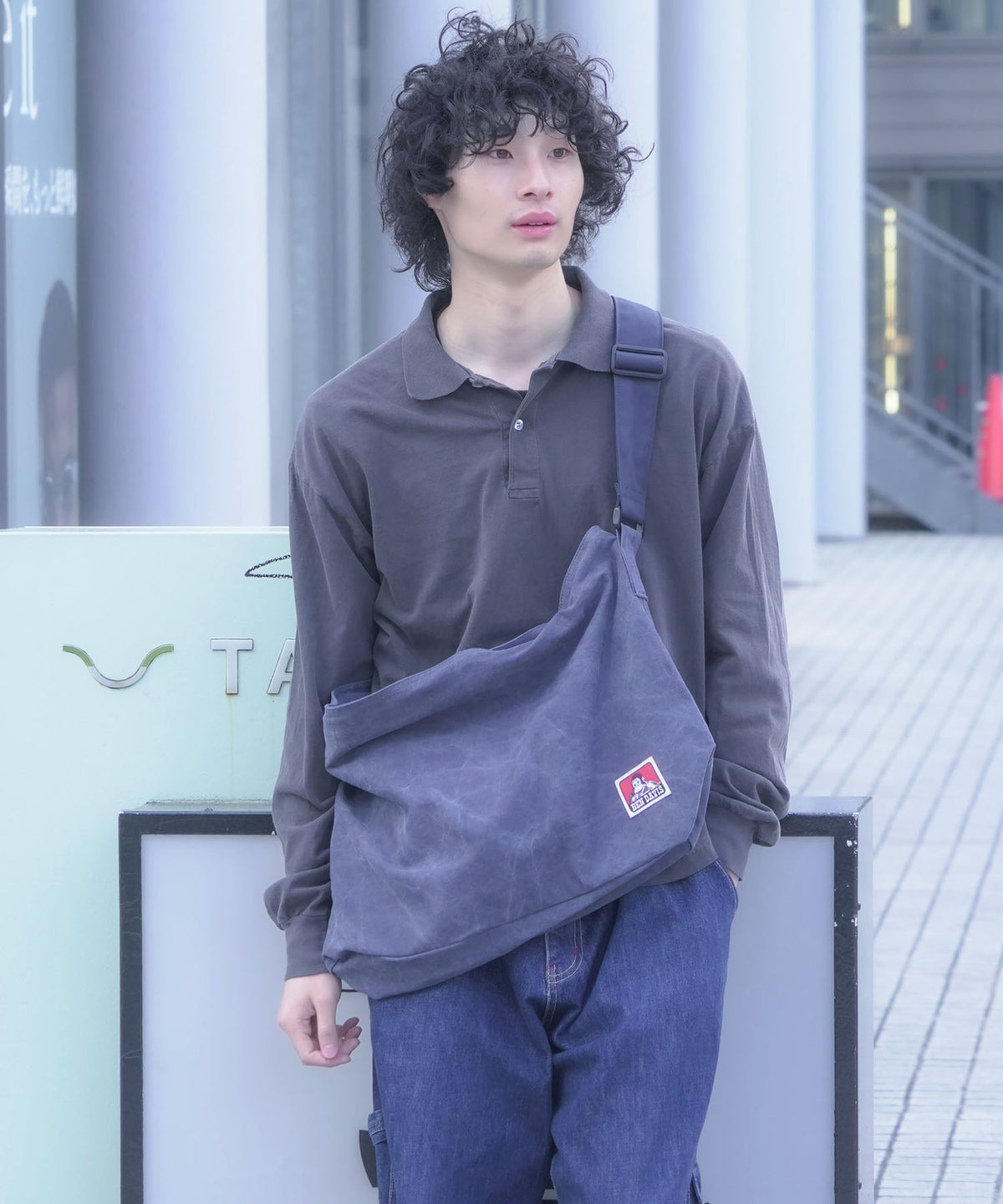 BEN DAVIS/ベンデイビス】ピグメントキャンバスショルダーバッグ