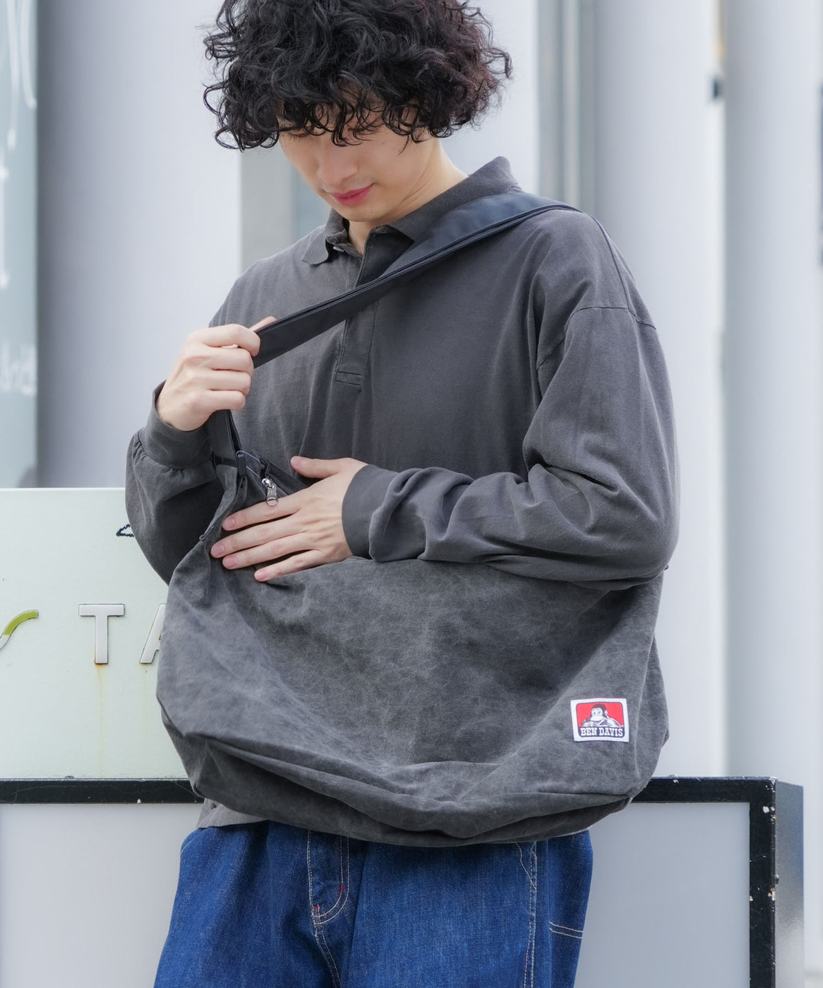 BEN DAVIS/ベンデイビス】ピグメントキャンバスショルダーバッグ