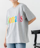 【C-FORT POINT/フォートポイント】カラフルロゴプリント ワイドシルエットTシャツ 韓国ファッション 部屋着 ワンマイル 春夏 ゆったり 綿100% モクグレー FREE ❘ジーンズメイト公式オンラインショップ