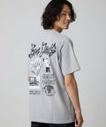 【BEN DAVIS/ベンデイビス】パウダーブリーチ加工 ヴィンテージ加工 バックプリントシャツ ライトグレー A柄 ❘ジーンズメイト公式オンラインショップ
