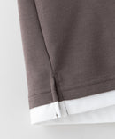 ポンチ フェイク レイヤード 7分袖 Tパーカー カットソー 接触冷感 吸水速乾 BLUE STANDARD ブルースタンダード