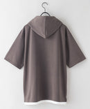 ポンチ フェイク レイヤード 7分袖 Tパーカー カットソー 接触冷感 吸水速乾 BLUE STANDARD ブルースタンダード