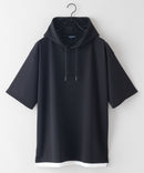 ポンチ フェイク レイヤード 7分袖 Tパーカー カットソー 接触冷感 吸水速乾 BLUE STANDARD ブルースタンダード