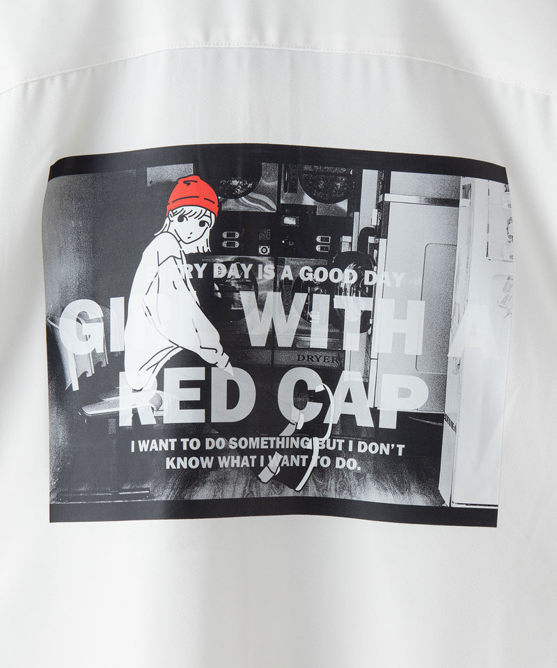 【UNIIT × RED CAP GIRL 】ナチュラル ストレッチ ルーズ シャツ