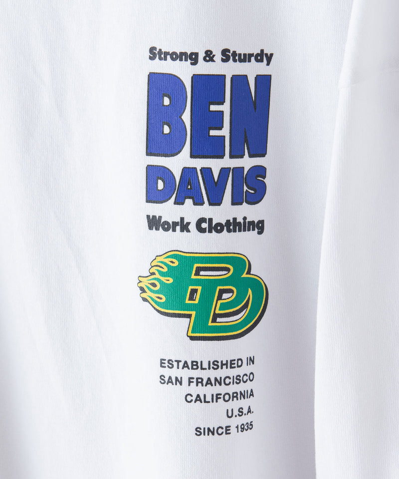 袖 刺繍 BIG ロング Tシャツ ロンT BEN DAVIS ベンデイビス