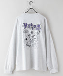 VISION バックプリント ＆ 刺繍 マルチ イラスト ロング Tシャツ ロンT 恐竜 VISION ヴィジョン