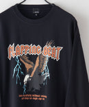 ピグメント加工 ヴィンテージライクプリントロンT 90s 古着 ロックT