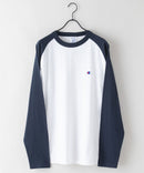 USAコットン  ワンポイント ラグラン ロング Tシャツ ロンT   サスティナブル  CHAMPION チャンピオン