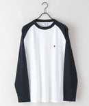 USAコットン  ワンポイント ラグラン ロング Tシャツ ロンT   サスティナブル  CHAMPION チャンピオン
