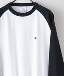 USAコットン  ワンポイント ラグラン ロング Tシャツ ロンT   サスティナブル  CHAMPION チャンピオン