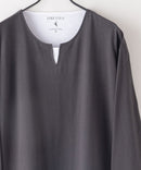 ZERO STAIN フェイク レイヤード ビッグ シルエット ロンT 汗染みの目立たない Tシャツ 撥水 防汚 UVカット 紫外線対策 チャコールグレー ❘ジーンズメイト公式オンラインショップ