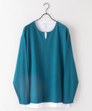 ZERO STAIN フェイク レイヤード ビッグ シルエット ロンT 汗染みの目立たない Tシャツ 撥水 防汚 UVカット 紫外線対策 ❘ジーンズメイト公式オンラインショップ