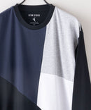 ZERO STAIN 切り替え ロンT 汗染みの目立たない Tシャツ 撥水 防汚 UVカット 紫外線対策 ユニセックス