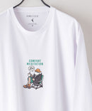 ZERO STAIN 刺繍 ロンT 汗染みの目立たない Tシャツ 撥水 防汚 UVカット 紫外線対策 犬 猫 おじさん ホワイトA柄 ❘ジーンズメイト公式オンラインショップ