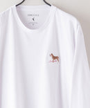 ZERO STAIN 刺繍 ロンT 汗染みの目立たない Tシャツ 撥水 防汚 UVカット 紫外線対策 犬 猫 おじさん ホワイトC柄 ❘ジーンズメイト公式オンラインショップ