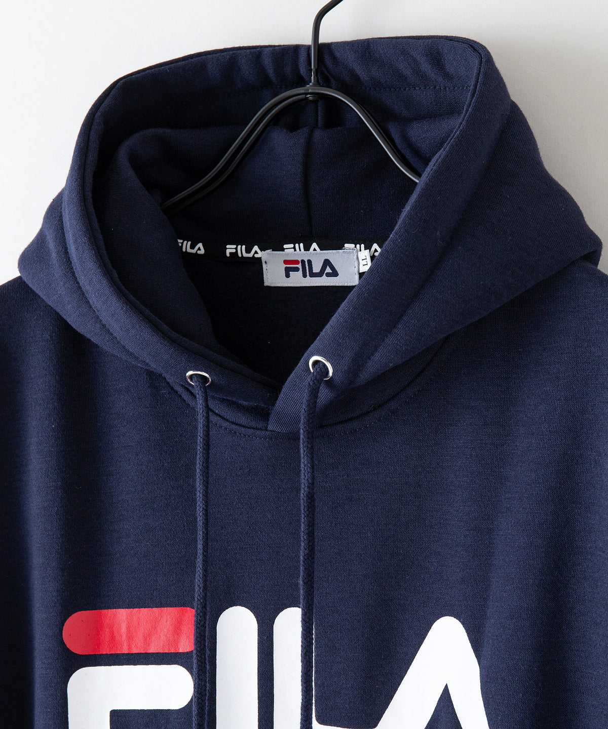 FILA デカ ロゴ プリント 裏起毛 フーディー プルパーカー