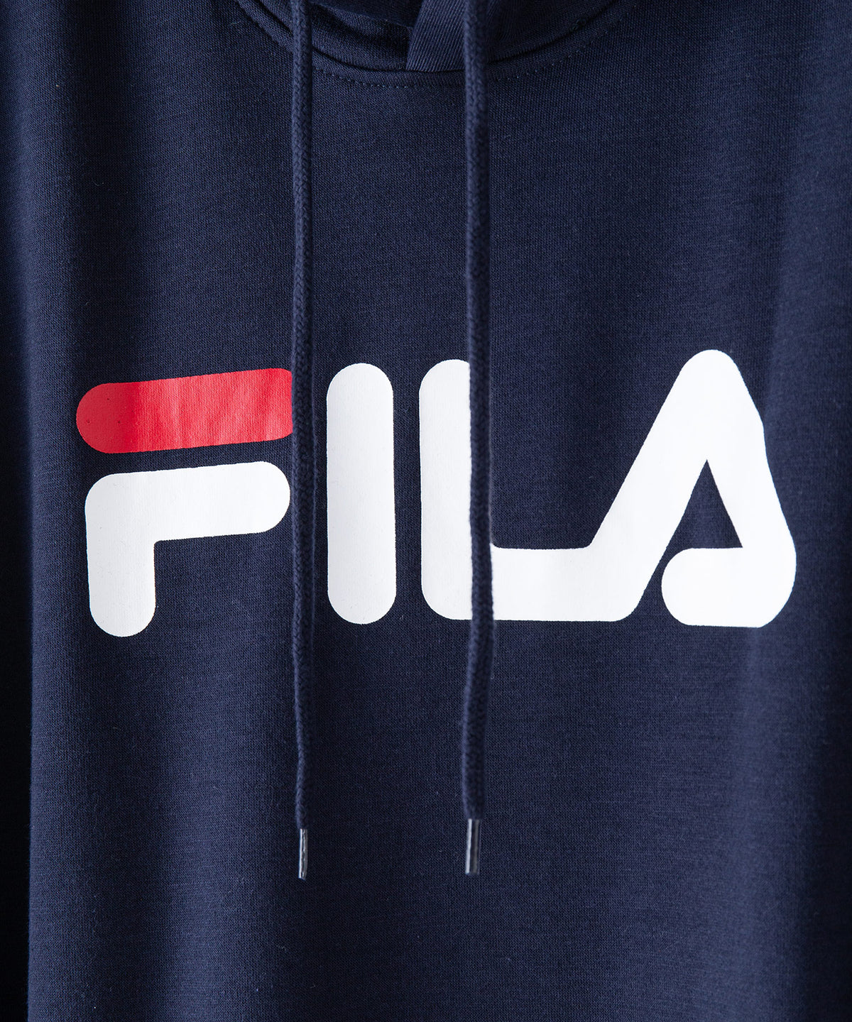 FILA デカ ロゴ プリント 裏起毛 フーディー プルパーカー