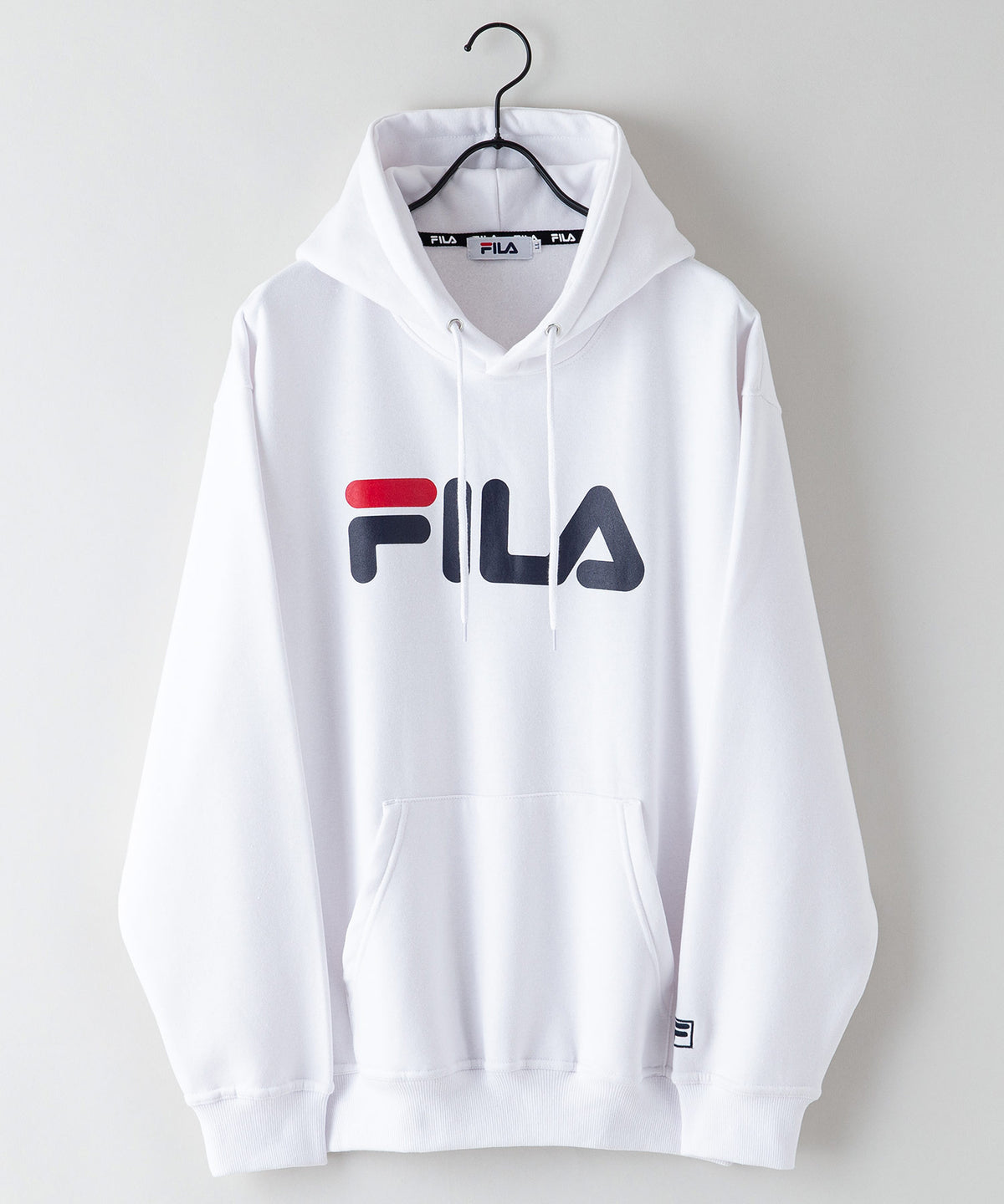 FILA デカ ロゴ プリント 裏起毛 フーディー プルパーカー