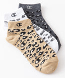 Wアニマル柄3Pスニーカーソックス【CHAMPION/チャンピオン】
