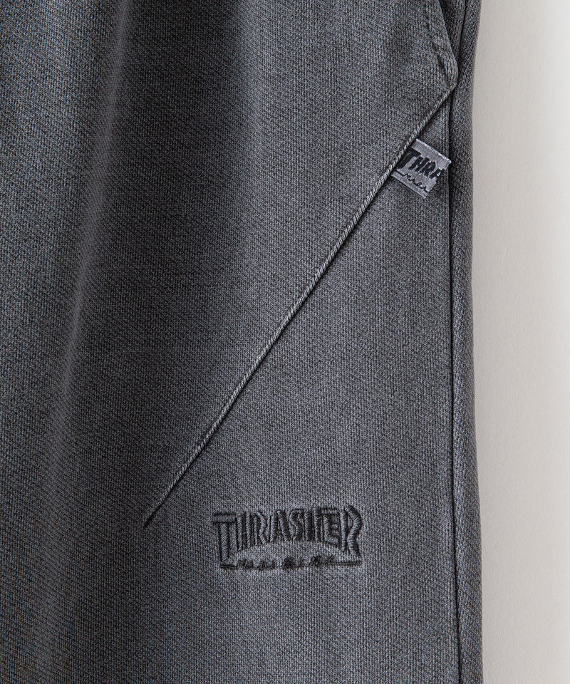【THRASHER/スラッシャー】ピグメント加工 ヘビーウェイト ワンポイント ブランド ロゴ 同色 刺繍 スウェット パンツ