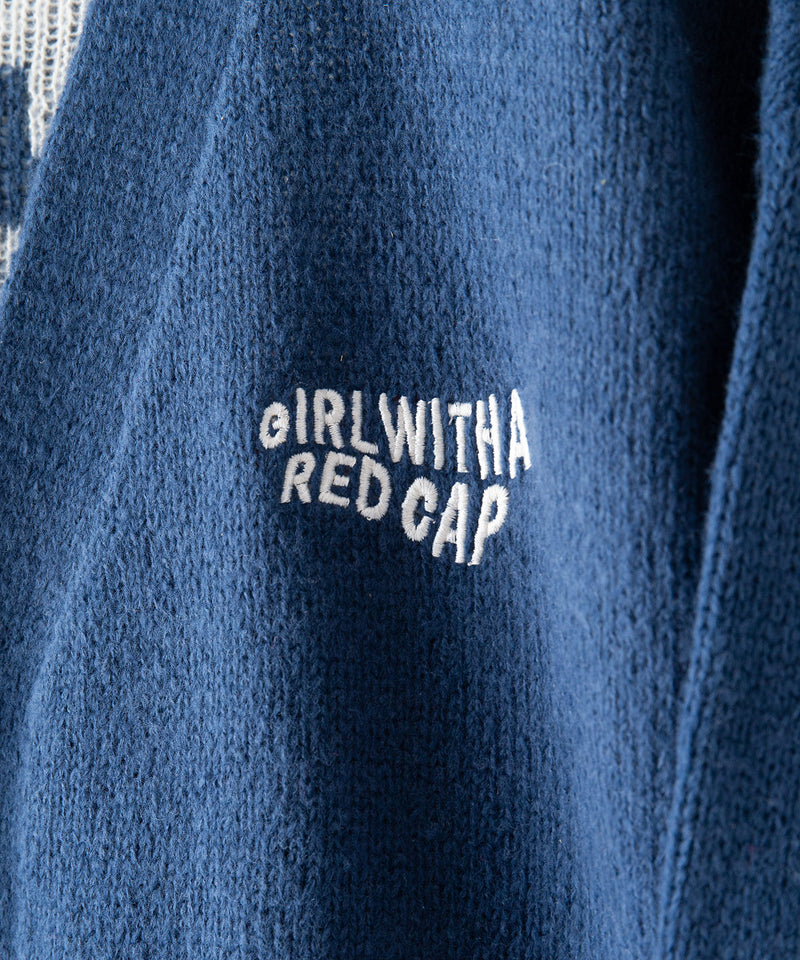 UNIIT × RED CAP GIRL バック イラスト ジャガード ニット Vネック カーディガン UNIIT ユニット