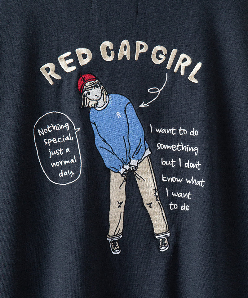 UNIIT × RED CAP GIRL】 バック 刺繍 裏起毛 クルーネックトレーナー
