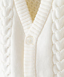 マシン ウォッシャブル アンチ ピリング  軽量 アラン柄 Vネック カーディガン イージーケア  BLUE STANDARD ブルースタンダード