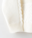 マシン ウォッシャブル アンチ ピリング  軽量 アラン柄 Vネック カーディガン イージーケア  BLUE STANDARD ブルースタンダード