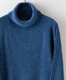 ふんわりもちもちのやみつきな触り 心地 ふわもち モール 畦編み タートルネック セーター  BLUE STANDARD ブルースタンダード