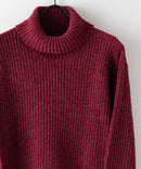 ふんわりもちもちのやみつきな触り 心地 ふわもち モール 畦編み タートルネック セーター  BLUE STANDARD ブルースタンダード