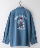 【UNIIT × RED CAP GIRL】 ナチュラルストレッチ バルーンスリーブ ルーズシルエット バック刺繍シャツ