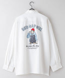 【UNIIT × RED CAP GIRL】 ナチュラルストレッチ バルーンスリーブ ルーズシルエット バック刺繍シャツ