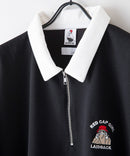 【UNIIT × RED CAP GIRL】 ワンポイント 襟配色 ダンボール ハーフジップ ポロ