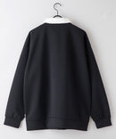 【UNIIT × RED CAP GIRL】 ワンポイント 襟配色 ダンボール ハーフジップ ポロ