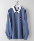 【UNIIT × RED CAP GIRL】 ワンポイント 襟配色 ダンボール ハーフジップ ポロ