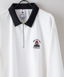 【UNIIT × RED CAP GIRL】 ワンポイント 襟配色 ダンボール ハーフジップ ポロ