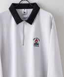 【UNIIT × RED CAP GIRL】 ワンポイント 襟配色 ダンボール ハーフジップ ポロ