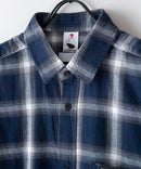 【UNIIT × RED CAP GIRL】 オンブレチェック ルーズシルエット バック刺繍シャツ コットン100％