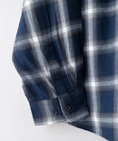 【UNIIT × RED CAP GIRL】 オンブレチェック ルーズシルエット バック刺繍シャツ コットン100％