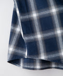 【UNIIT × RED CAP GIRL】 オンブレチェック ルーズシルエット バック刺繍シャツ コットン100％