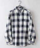 【UNIIT × RED CAP GIRL】 オンブレチェック ルーズシルエット バック刺繍シャツ コットン100％